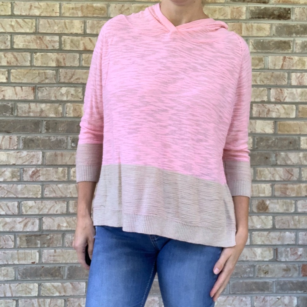 3/4 Sleeve Casual Hoodie Top by Sparrow